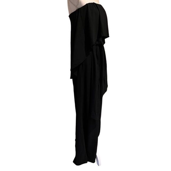 Vici Strapless Popover Layer Tie Wide Leg Jumpsuit Black in Medium NEW - Picture 4 of 9